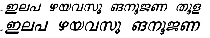 J*Saroja Italic Malayalam Font