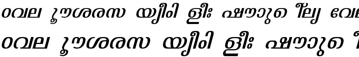 ML_TT_Jyothy Italic Malayalam Font