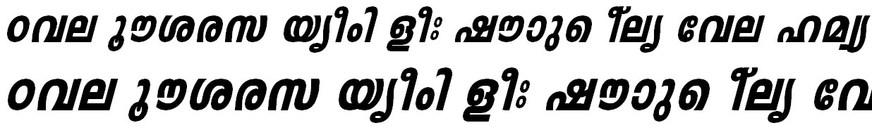 ML_TT_Leela Heavy Italic Malayalam Font