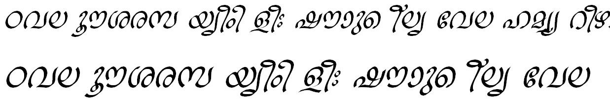 ML_TT_Ravivarma Italic Bangla Font