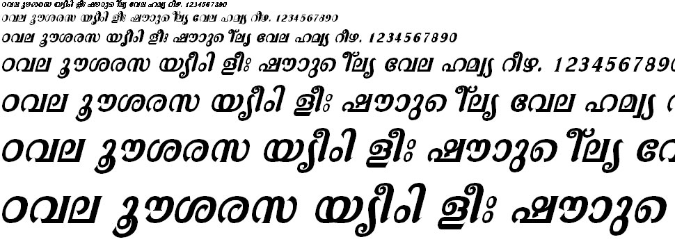FML-TTAathira Bold Italic Malayalam Font