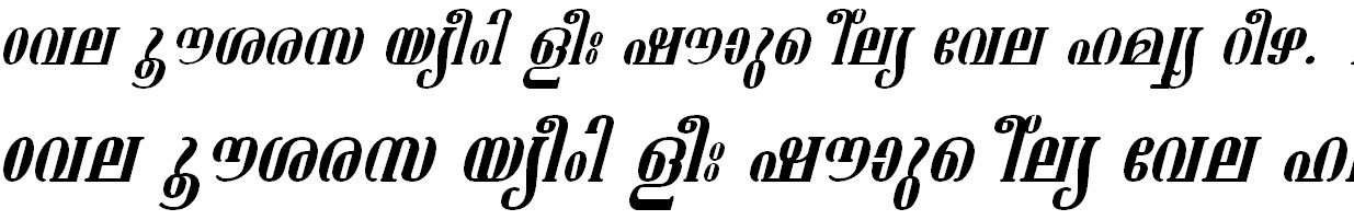 ML_TT_Ashtamudi Italic Malayalam Font