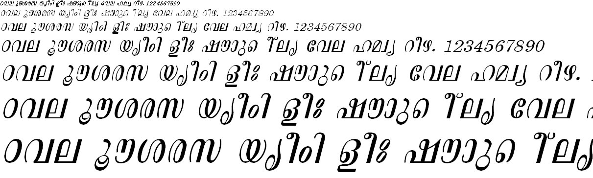 ML_TT_Aswathi Italic Malayalam Font