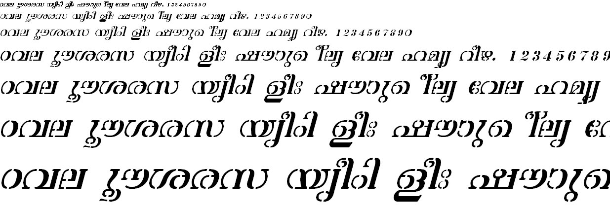 ML_TT_Atchu Italic Malayalam Font