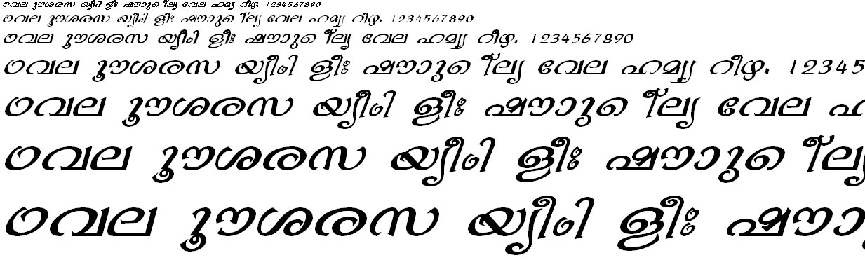 ML_TT_Bhavana Italic Malayalam Font