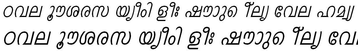 ML_TT_Indulekha Italic Malayalam Font