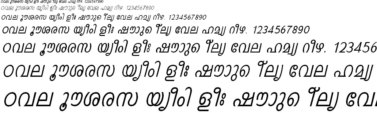 ML_TT_Indulekha Italic Malayalam Font
