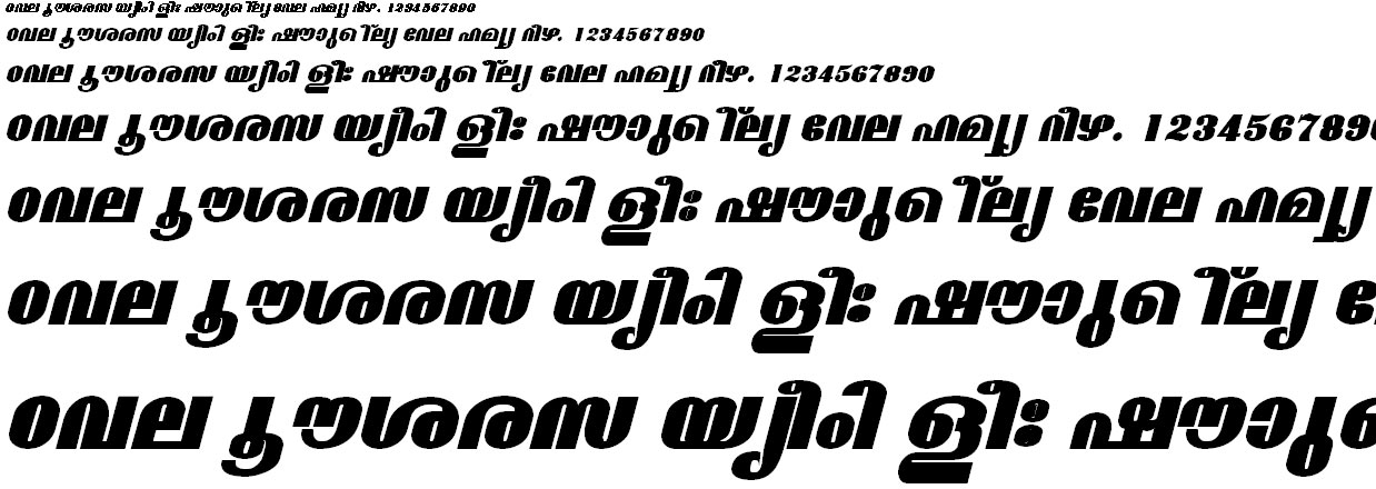 ML_TT_Madhavi ExBold Italic Malayalam Font