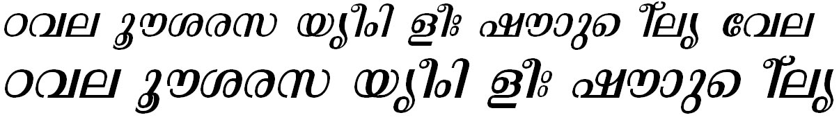 ML_TT_Malavika Italic Malayalam Font