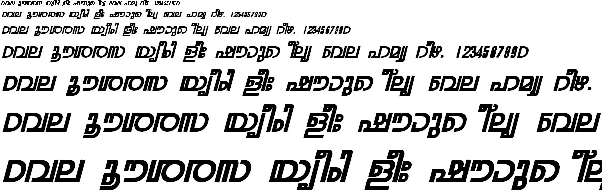 ML_TT_Rohini Bold Italic Malayalam Font