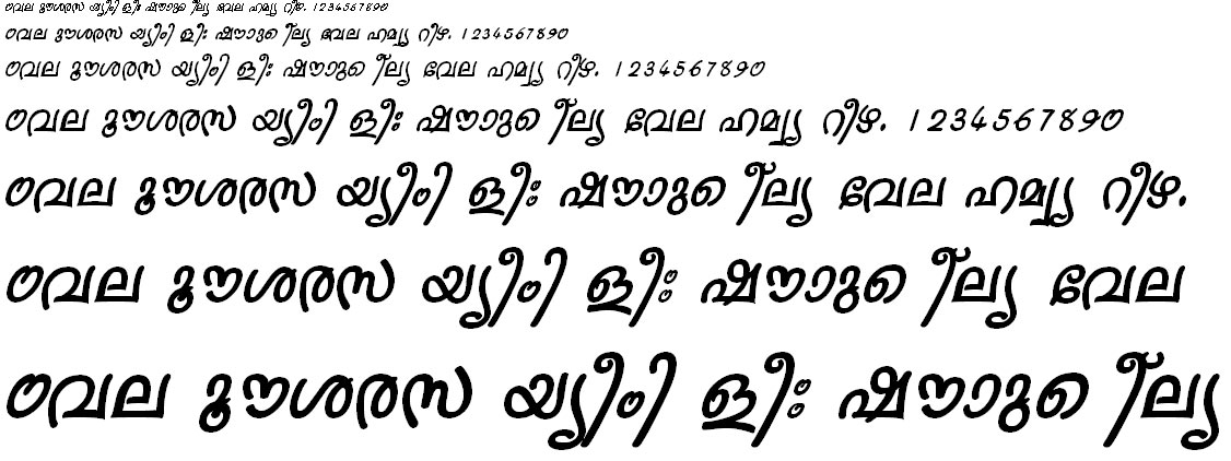 ML_TT_Sruthy Bold Italic Malayalam Font