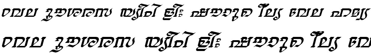 ML_TT_Thiruvathira Italic Malayalam Font