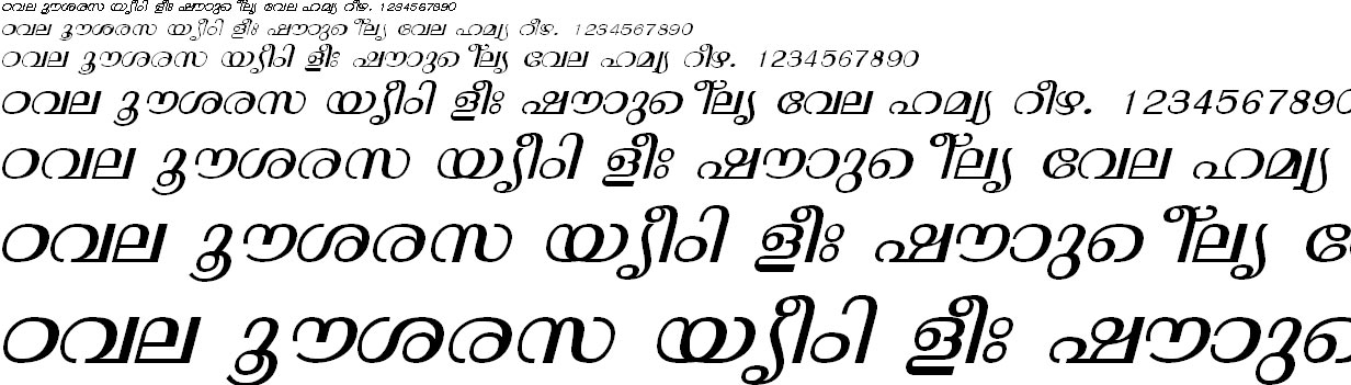 ML_TT_Thunchan Italic Malayalam Font