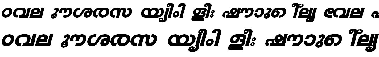 ML_TT_Veena Heavy Italic Malayalam Font