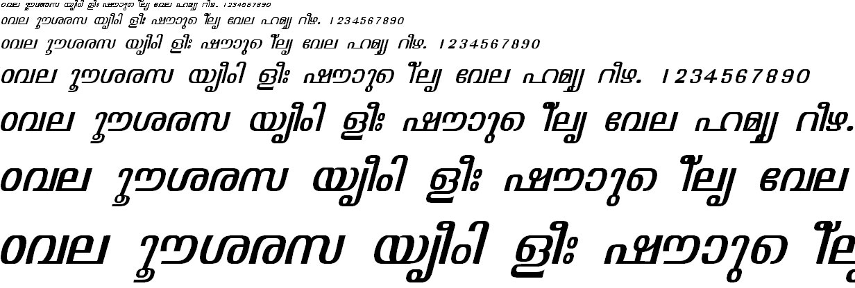 ML_TT_Visakham Italic Malayalam Font