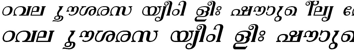 ML_TT_Vishu Italic Malayalam Font