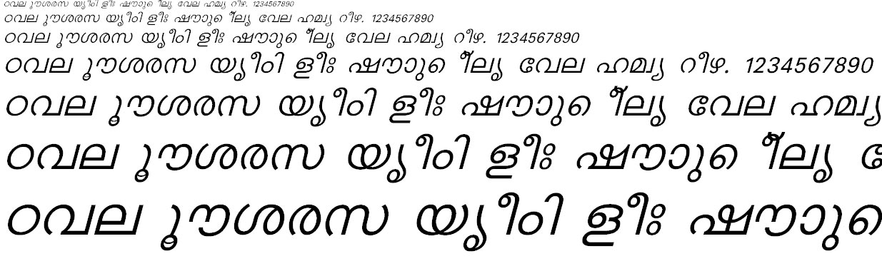 FML-Karthika Italic Malayalam Font