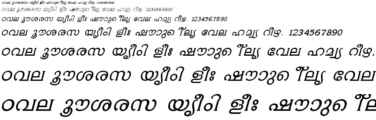 FML-TT-Ambili Bold Italic Malayalam Font