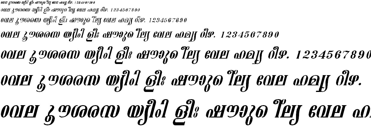 FML-TT-Ashtamudi Italic Malayalam Font