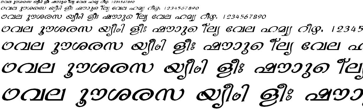 FML-TT-Bhavana Italic Malayalam Font