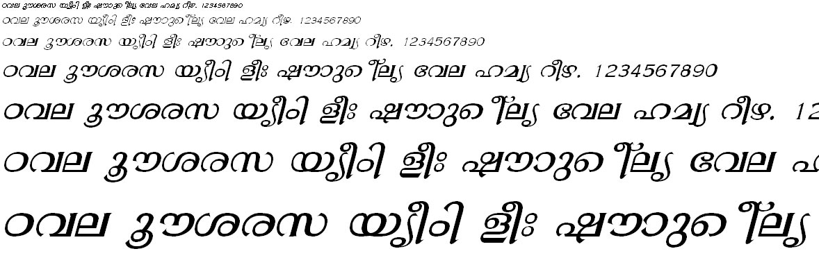 FML-TT-Gopika Italic Malayalam Font
