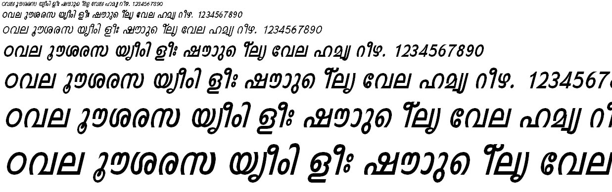 FML-TT-Indulekha Bold Italic Malayalam Font