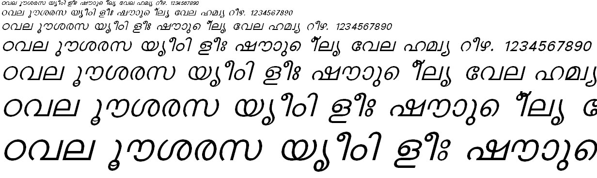 FML-TT-Karthika Italic Malayalam Font