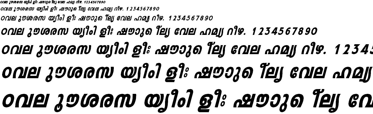 FML-TT-Leela Heavy Italic Malayalam Font