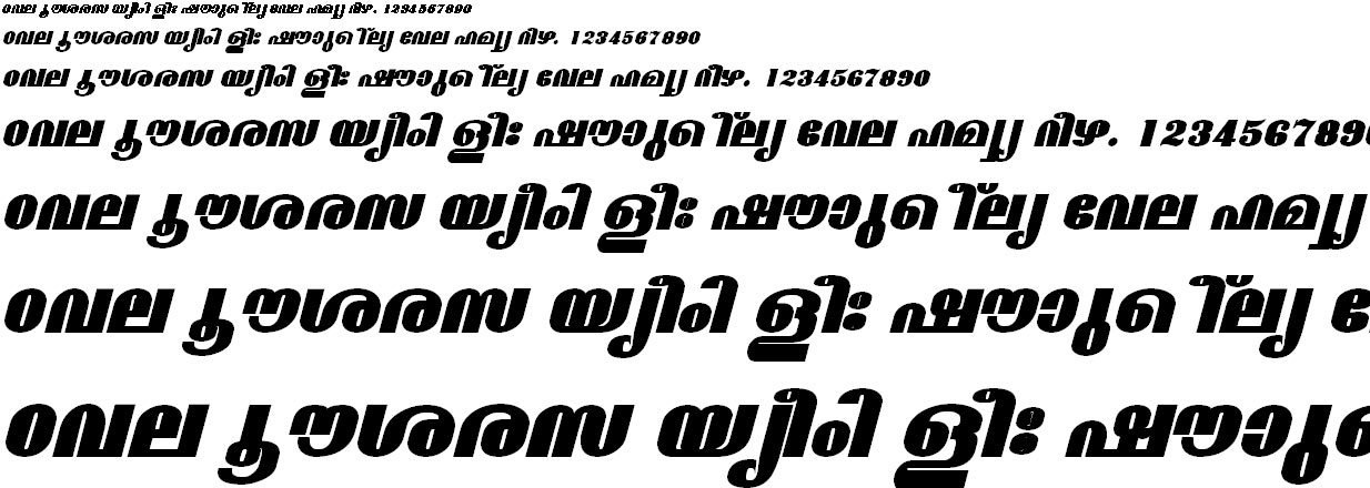 FML-TT-Madhavi ExBold Italic Malayalam Font