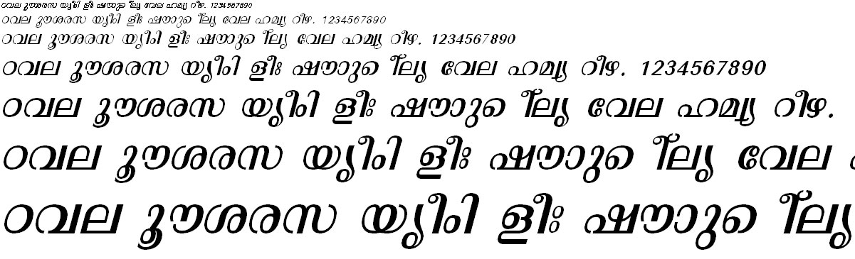 FML-TT-Malavika Italic Malayalam Font