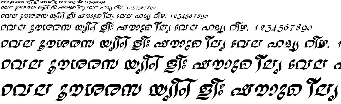 FML-TT-Nalini Bold Italic Malayalam Font