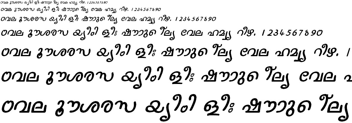 FML-TT-Nanditha Italic Malayalam Font