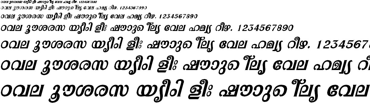 FML-TT-Pooram Bold Italic Malayalam Font