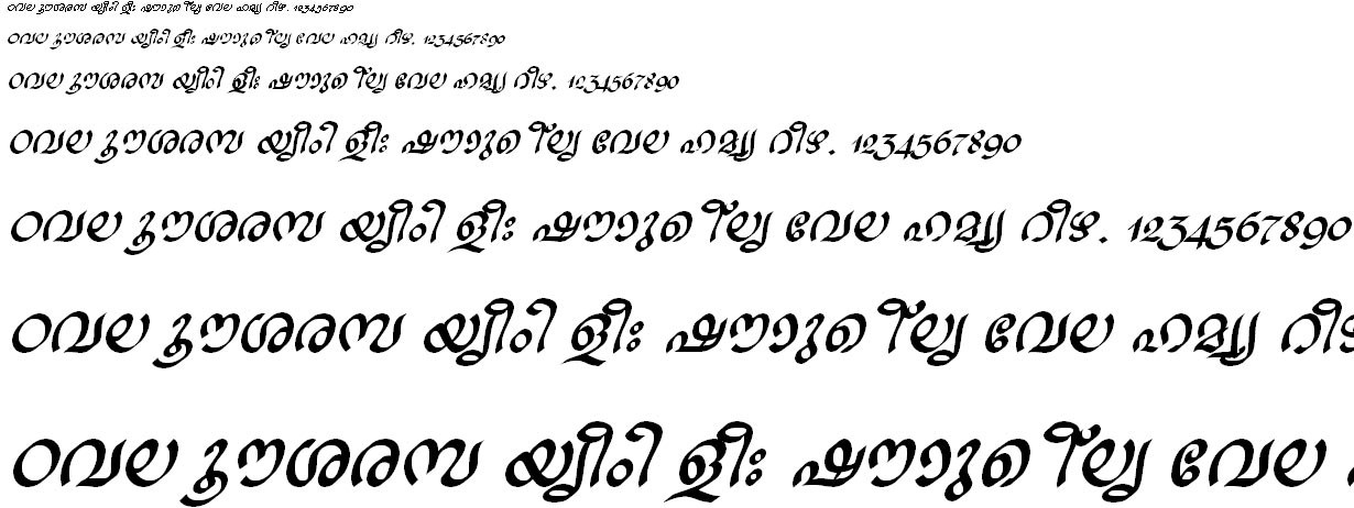 FML-TT-Ravivarma Bold Italic Malayalam Font