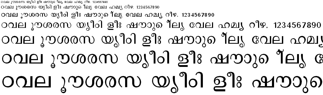 FML-TT-Revathi Malayalam Font