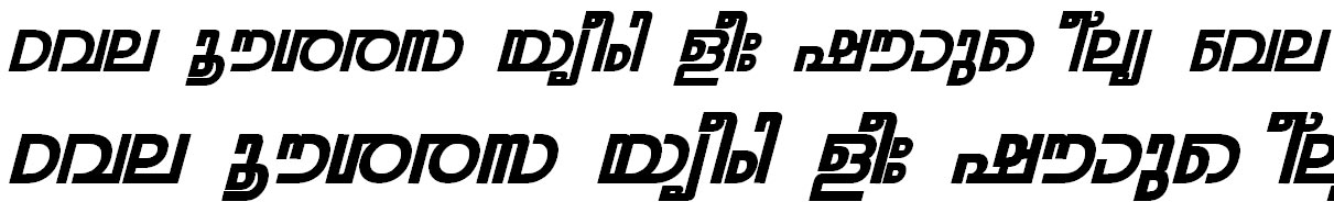 FML-TT-Rohini Bold Italic Malayalam Font