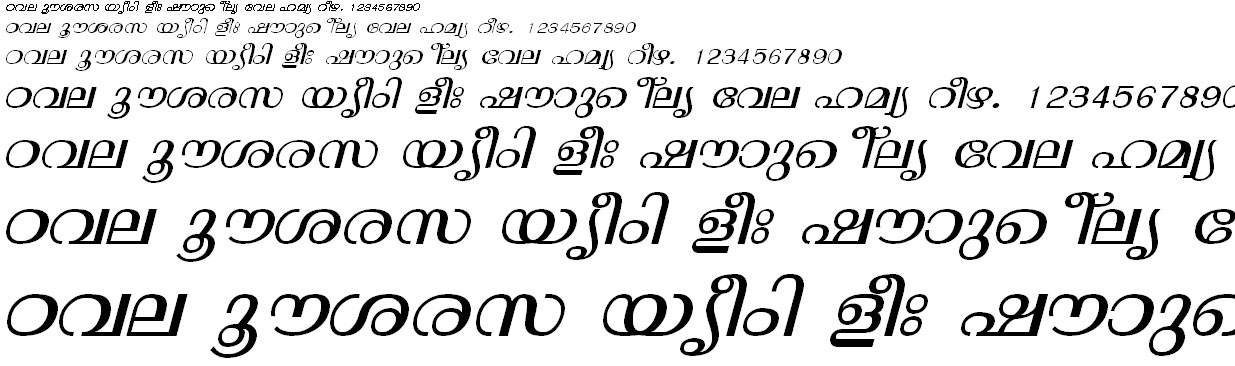 FML-TT-Thunchan Italic Malayalam Font