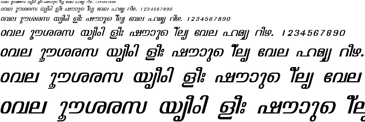 FML-TT-Visakham Italic Malayalam Font